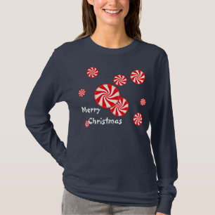 Pepparmint virvlar runt julskjortan tee