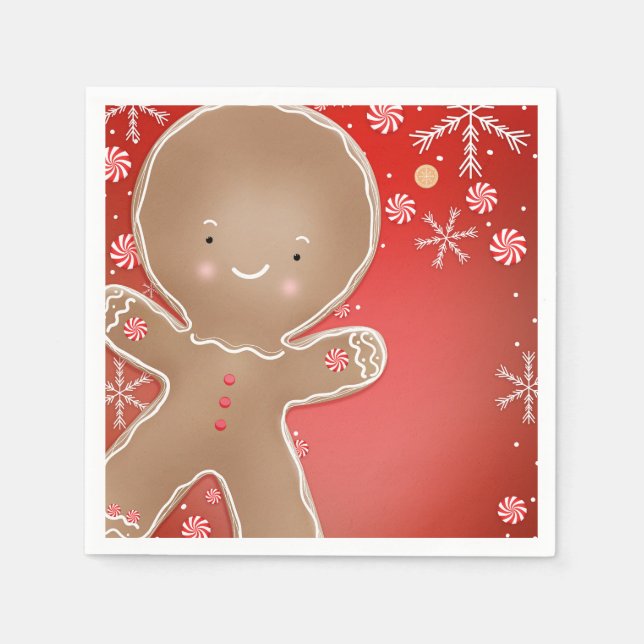 Pepparmintad Ingefärskaka Julfest Pappersservett (Framsidan)