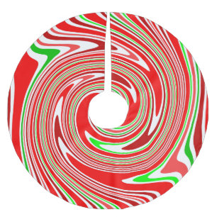 Pepparmintcandy cane virvlar runt röd grön vit julgransmatta borstad polyester