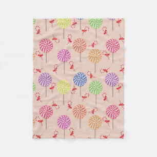 Pepparmintgodisen Mints jul, candy cane Fleecefilt