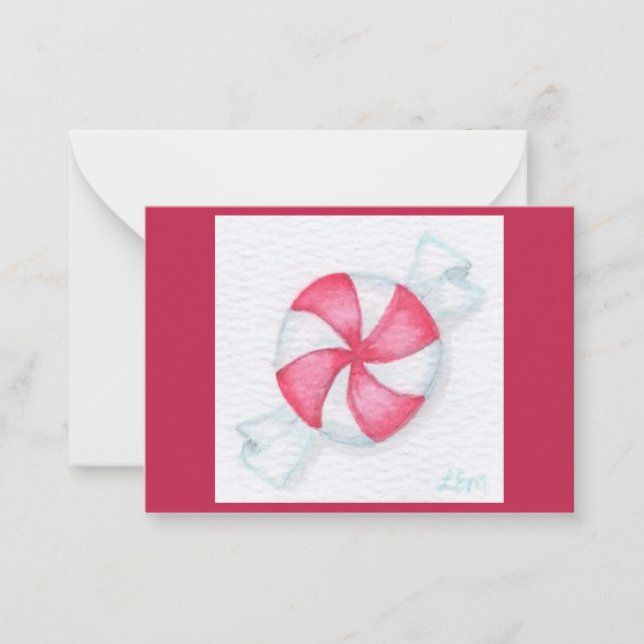 Pepparmintsgodis Anteckningskort (Framsida)