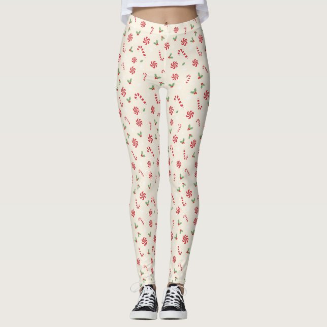 Pepparmintsockor Pajamas Pyjamas - Crèmefärgade py Leggings (Framsida)