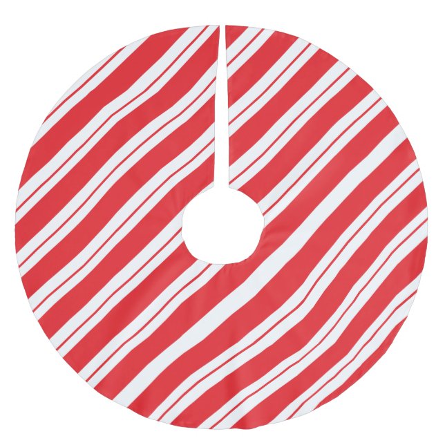 Pepparmintsränder julgodis  julgransmatta borstad polyester (Framsidan)
