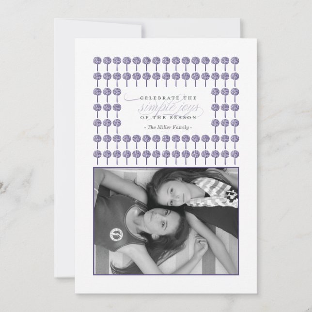 Pepparmynt Majestic Framed Helgdag Photo Card Julkort (Framsida)