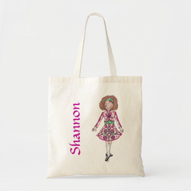 Pepparmynt Rosa Irish Dancer Tote Tygkasse (Framsidan)