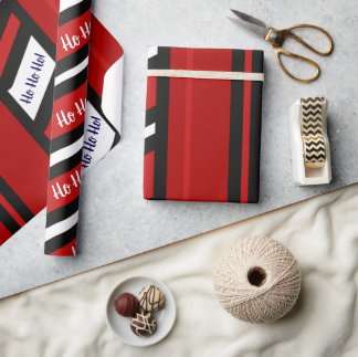 Pepparmynta Abstrakt Ränder Design 1 Ho Ho Ho! Presentpapper