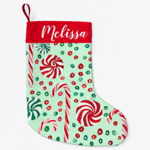 Pepparmynta Candy cane julsötsaker ANPASSNINGSBAR Liten Julstrumpa