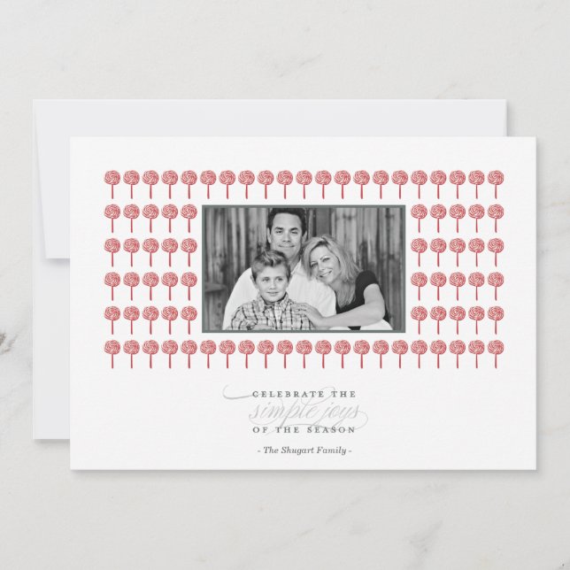 Pepparmynta Geisha Mönster-Helgdag-fotokort Julkort (Framsida)