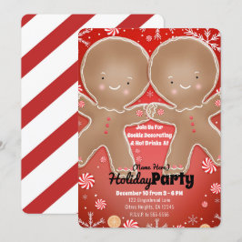 Pepparmynta Gingerbread Man Vinterfestfirande Inbjudningar