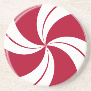 Pepparmynta Swirl Rand godis Underlägg Sandsten