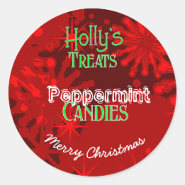 Pepparmyntkander juldekal runt klistermärke