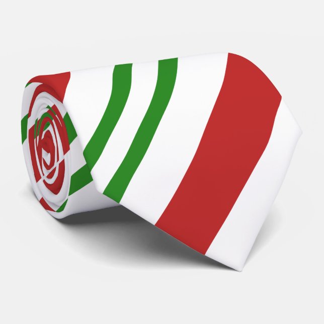Pepparmyntrand Röd Grön Jul Högtid Slips (Rullad)