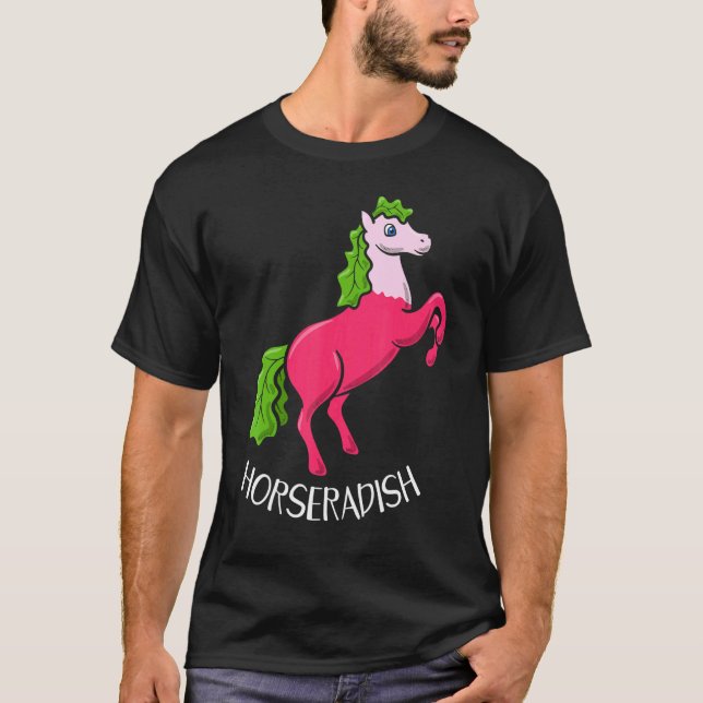 Pepparrot Hästar  Djuruppfödning Rädisor Grönsaker T Shirt (Framsida)