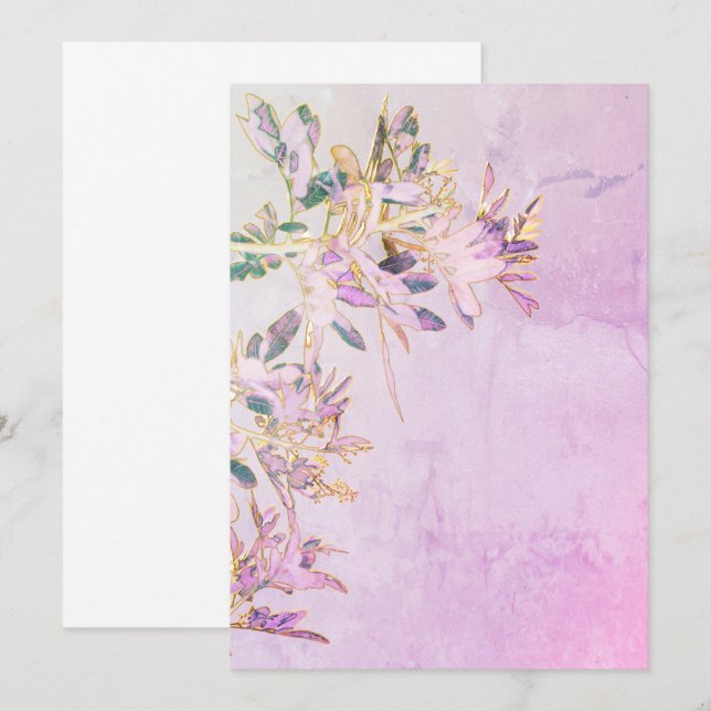 Pepparträdsblad Inbjudan Annonskort (Fram/baksida)