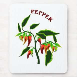 Pepparväxt som är grafisk med ordpeppar musmatta