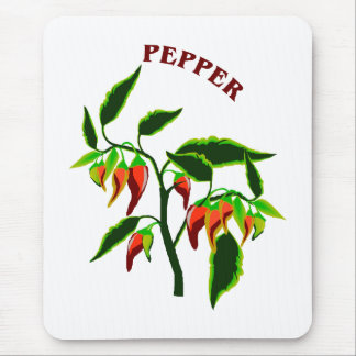 Pepparväxt som är grafisk med ordpeppar musmatta