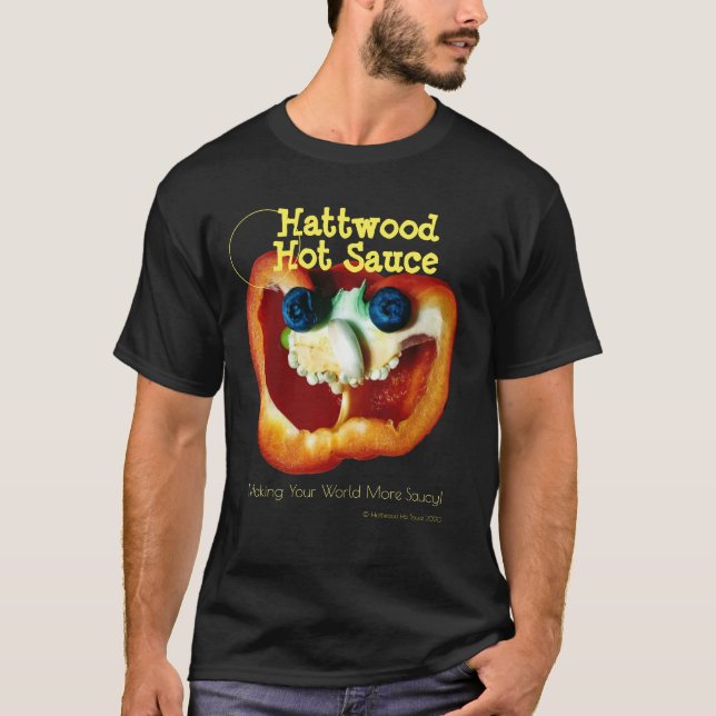 Pepper Ansikte vid Hattwood Hett Sauce T-Shirt (Framsida)