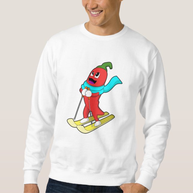 Pepper as Skier med Ski Lång Ärmad Tröja (Framsida)