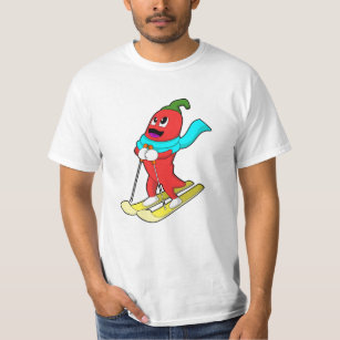 Pepper as Skier med Ski T Shirt