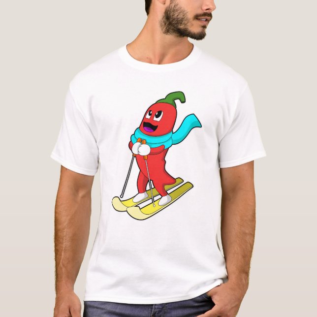 Pepper as Skier med Ski T Shirt (Framsida)