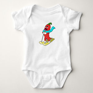 Pepper as Skier med Ski T Shirt