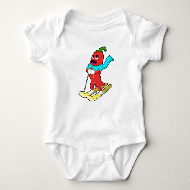 Pepper as Skier med Ski T Shirt (Framsida)