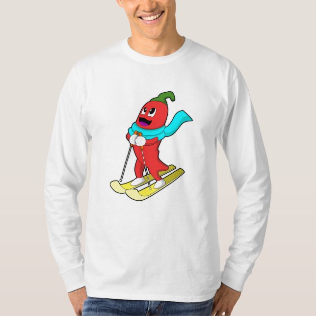 Pepper as Skier med Ski T Shirt (Framsida)