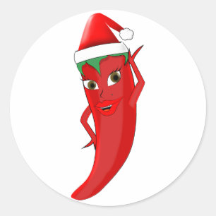Pepper Diva (röd Hett) med antas (hög) Runt Klistermärke