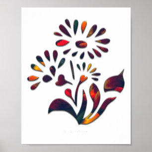 Pepper Flowers Two Sticker Poster