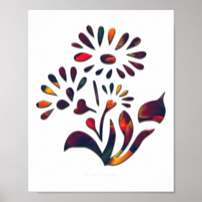 Pepper Flowers Two Sticker Poster (Framsidan)