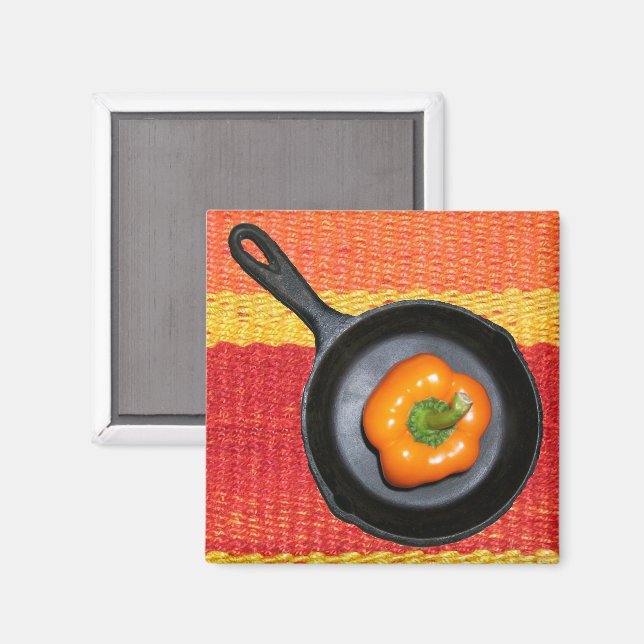 Pepper i Järn Skillet Magnet (Front/Back)