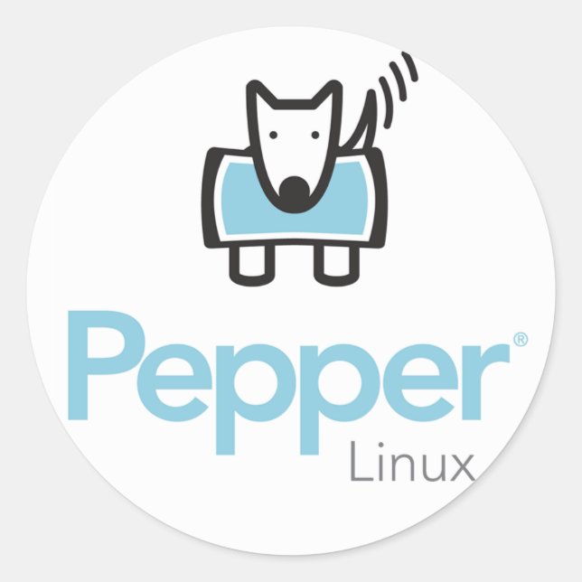 Pepper Linux Runt Klistermärke (Framsida)