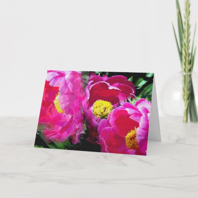 Pepper Magenta Peony Garden Card Kort (Framsida)