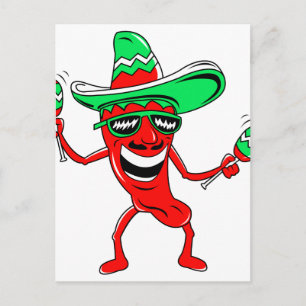Pepper maracas sombrero sunglass.png vykort