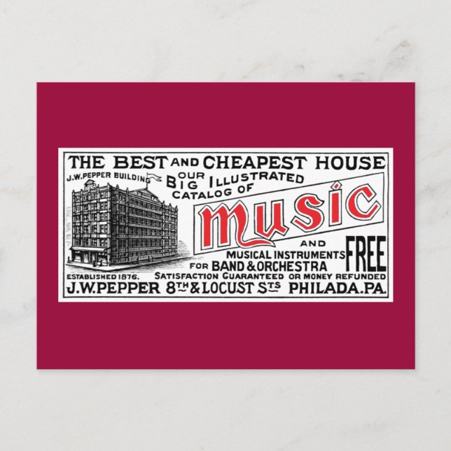Pepper Music Co. vykort (Framsida)
