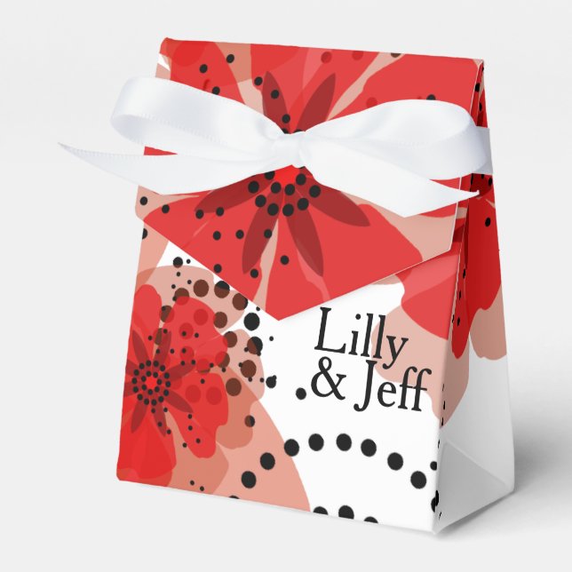 Pepper Poppies | Rött vitt svart Presentaskar (Framsidan Sidan)