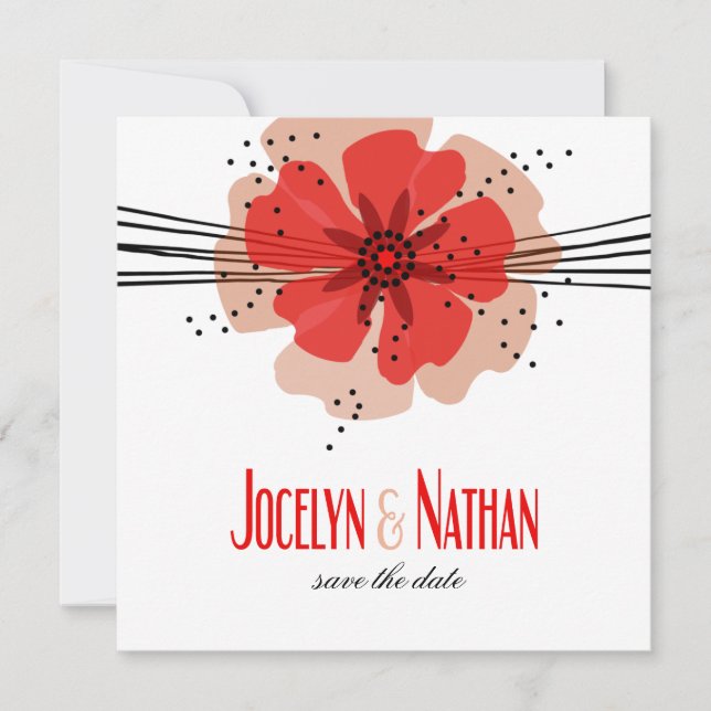 Pepper Poppies Spara datumrött Datumet (Framsida)