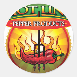 Pepper-produkter för hett Line Runt Klistermärke