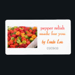 Pepper Relish Preserve Label 2 Fraktsedel<br><div class="desc">Ser så bra ut som det smakar! För julklapp ge,  Thanksgiving eller hemmabida gåvor.</div>