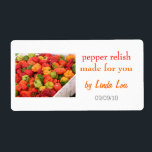 Pepper Relish Preserve Label 2 Fraktsedel<br><div class="desc">Ser så bra ut som det smakar! För julklapp ge,  Thanksgiving eller hemmabida gåvor.</div>
