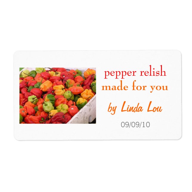 Pepper Relish Preserve Label 2 Fraktsedel (Framsidan)