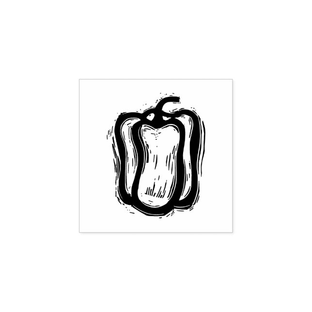 Pepper Vegetarian Menu Choice Rustic Linocut Stämpel (Tryck)
