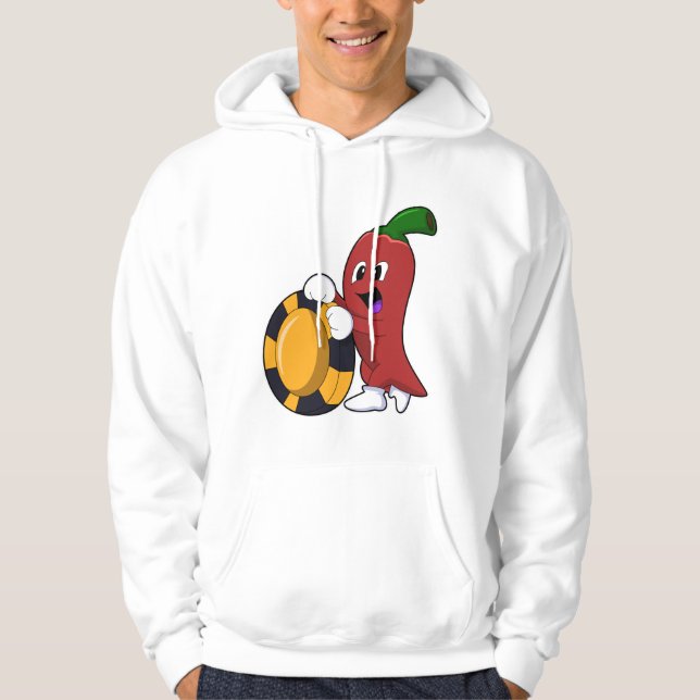 Pepper vid Poker med Poker chip Hoodie (Framsida)