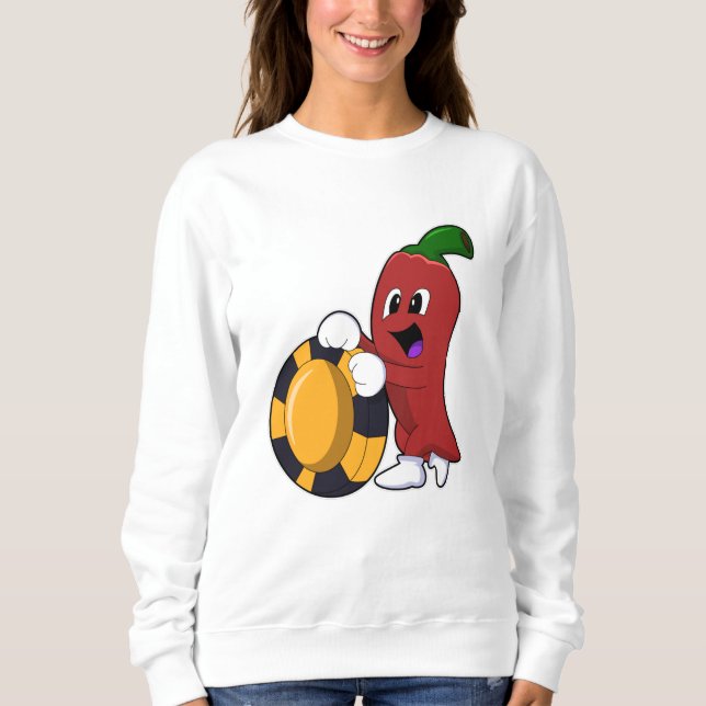 Pepper vid Poker med Poker chip T Shirt (Framsida)