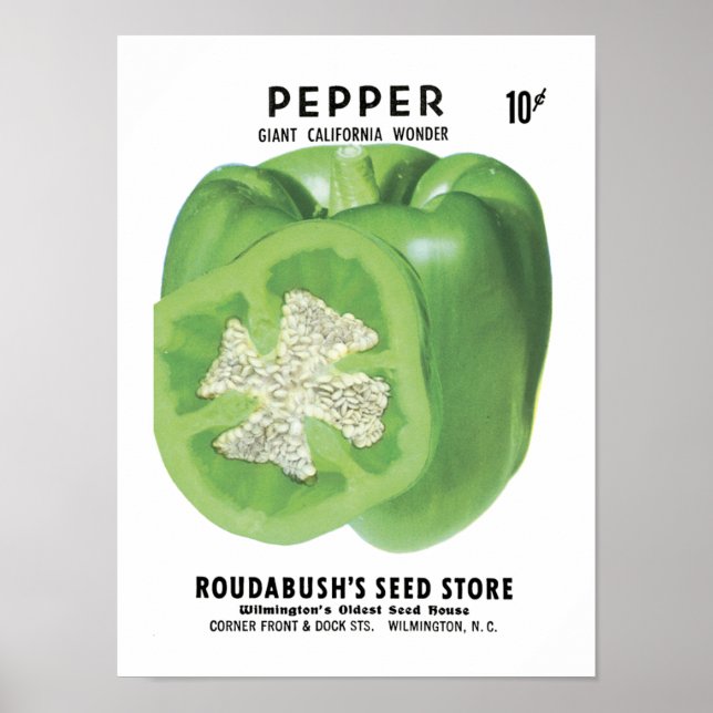 Pepper-Vintage Seed Packet Poster (Framsidan)