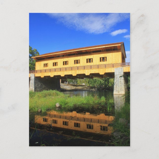 Pepperell MORSA New Covered Bridge River View Vykort (Framsida)