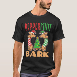 Peppermint Bark jul Dachshund Hund T Shirt