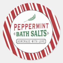 Peppermint Bath Salts Labels Anpassningsbar Sticke Runt Klistermärke