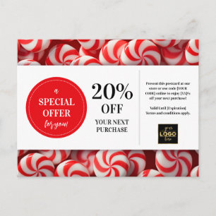 Peppermint Candy Anpassningsbar Coupon Rabatt Vykort