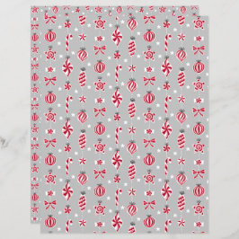 Peppermint Candy Baubles Scrapbook Papper